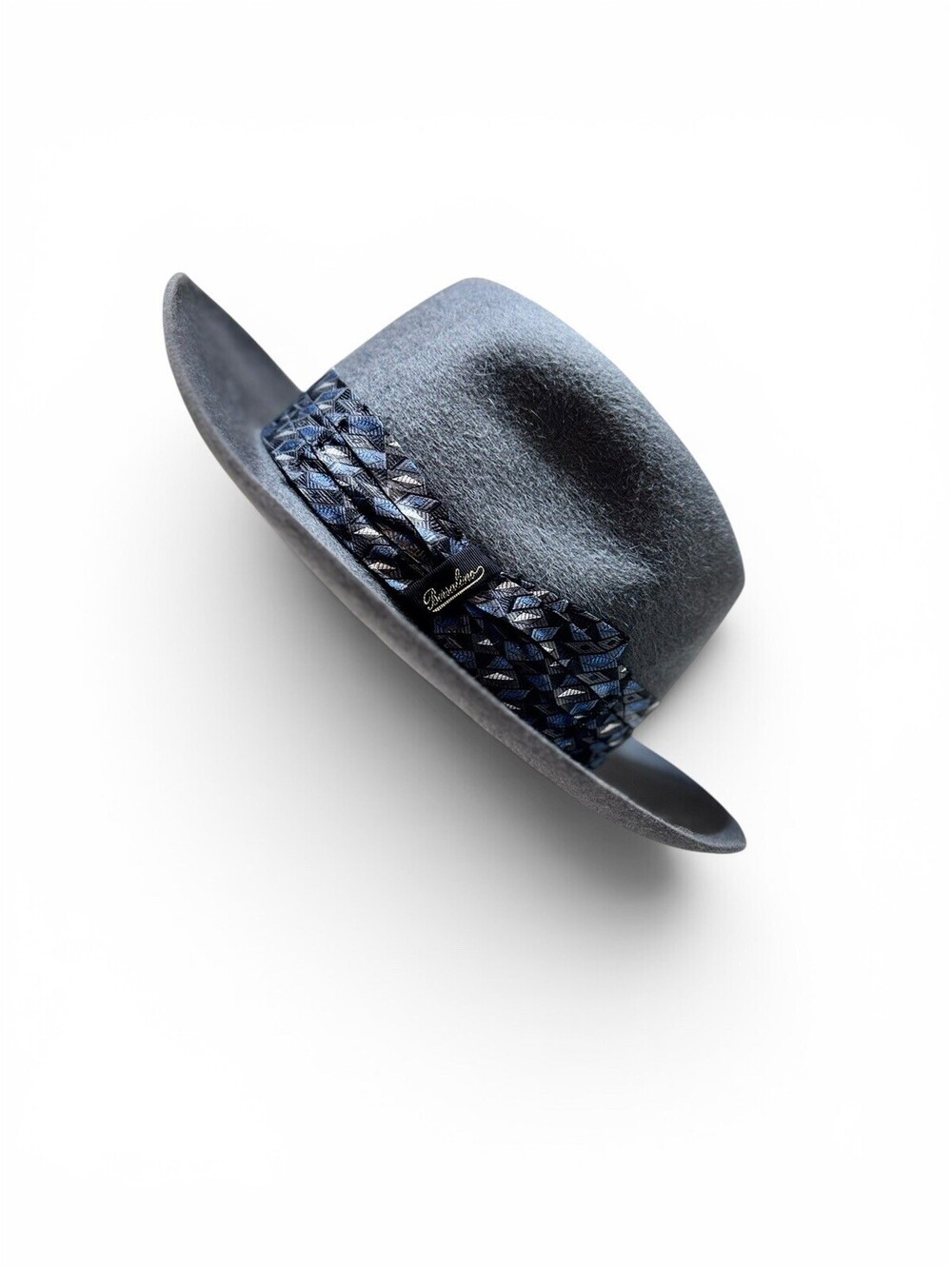 NWT Borsalino Alessandria 1857 Men's Gray Fur Felt Hat Made In Italy Sz 58,7 1/4